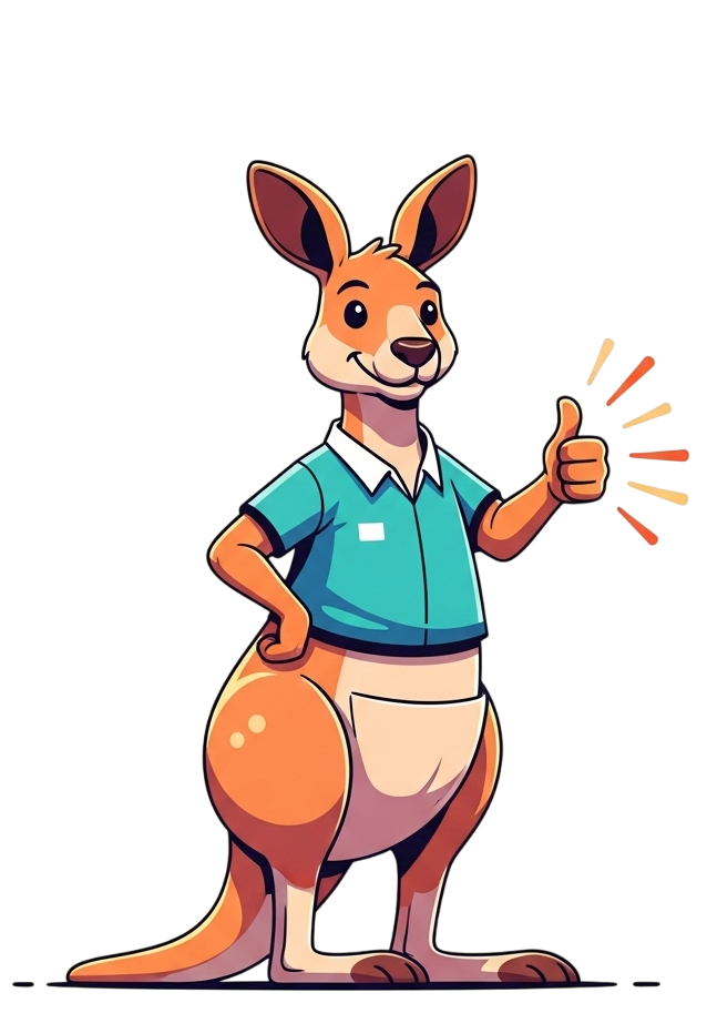 Kangaroo giving a thumbs up